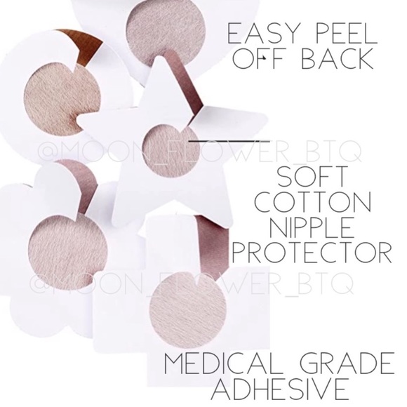 Red Striped X Shaped Breast Petals Pasties - Picture 3 of 4